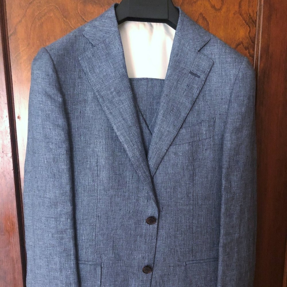 SuitSupply Men's Lazio Blue 3-Piece Suit NEW